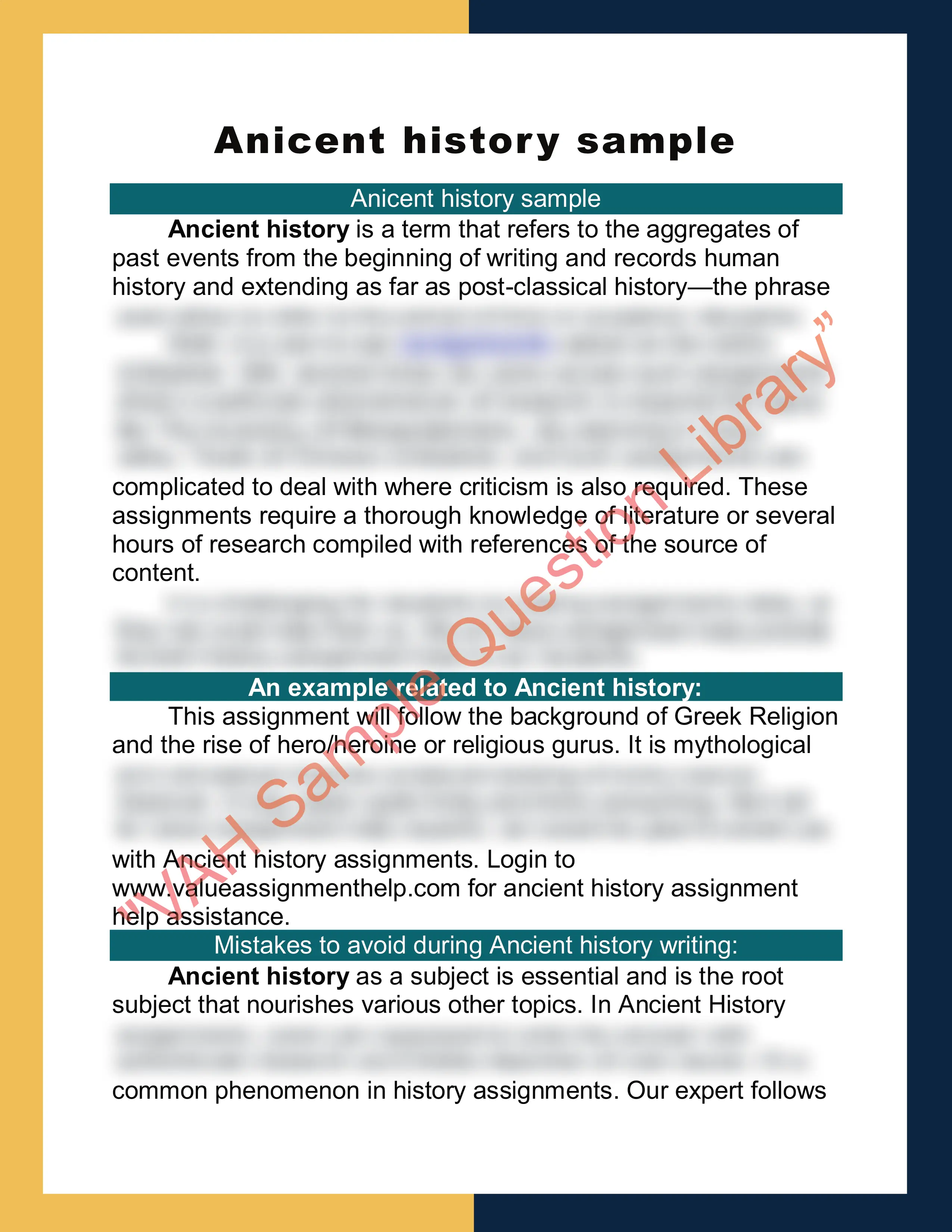 Anicent history sample 0